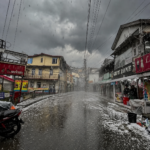 Sunjauli market after hailstrom on Tuesday