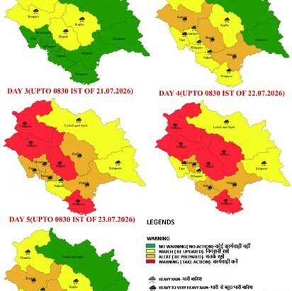 Red Alert for Himachal on July 20–21; IMD warns of extremely heavy rain